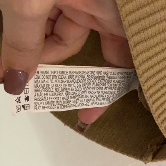 Forever 21 Knit Halter Criss Cross Crop Top, Size S, Tan - Picture 4 of 4